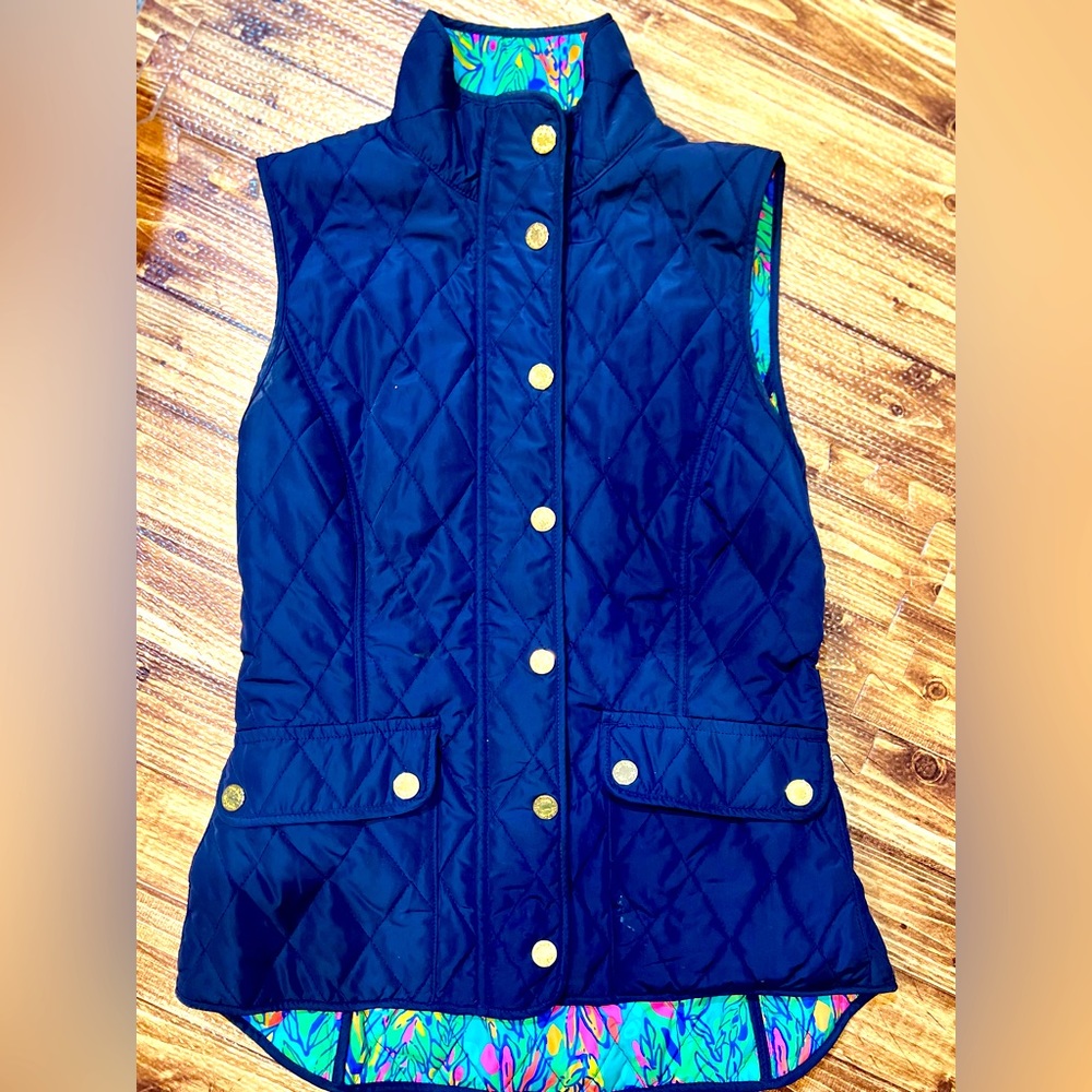 Lilly Pulitzer Navy Vest xxs
